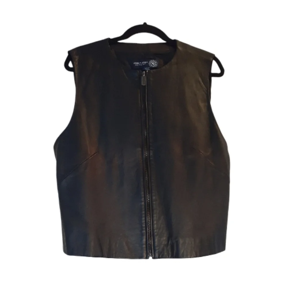 Genuine Leather Women's Vest Matte Black Size 18/20 - Picture 1 of 6